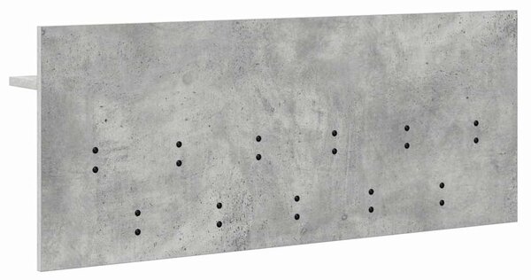 Věšák, nástěnný, 1 prkno, háčky, kompozitní dřevo, 40x100x12 cm, beton šedá, Dekorino TK20260019