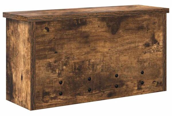 Věšák, nástěnný, 3 poličky, háčky, kompozitní dřevo, 26x50x16 cm, kouřový dub, Dekorino TK20260020