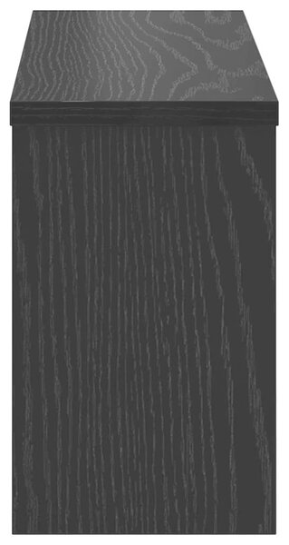 Věšák, nástěnný, 3 poličky, háčky, kompozitní dřevo, 26x50x16 cm, černý dub, Dekorino TK20260020