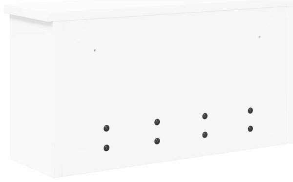 Věšák, nástěnný, 3 poličky, háčky, kompozitní dřevo, 26x50x16 cm, bílá, Dekorino TK20260020