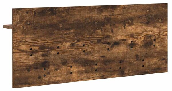 Věšák, nástěnný, 1 prkno, háčky, kompozitní dřevo, 40x100x12 cm, kouřový dub, Dekorino TK20260019