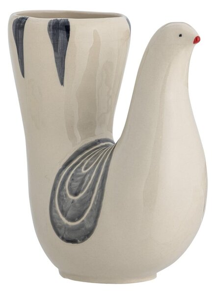 Krémová ručně malovaná váza z kameniny (výška 19 cm) Trudy – Bloomingville