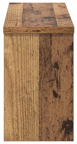 Věšák, nástěnný, 3 poličky, háčky, kompozitní dřevo, 26x50x16 cm, staré dřevo, Dekorino TK20260020