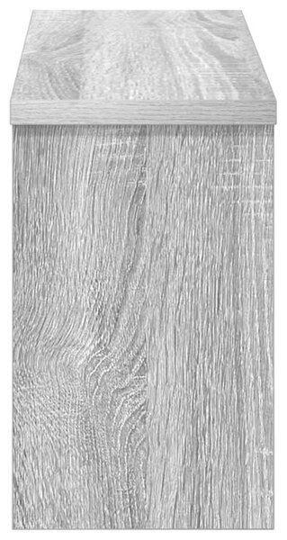 Věšák, nástěnný, 3 poličky, háčky, kompozitní dřevo, 26x50x16 cm, šedá sonoma, Dekorino TK20260020