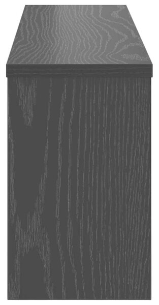 Věšák, nástěnný, 4 poličky, háčky, kompozitní dřevo, 26x75x16 cm, černý dub, Dekorino TK20260021