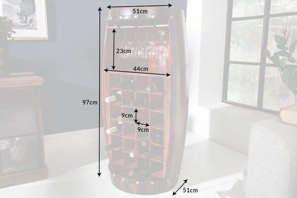 Regál na víno Winebar 97 cm hnědý