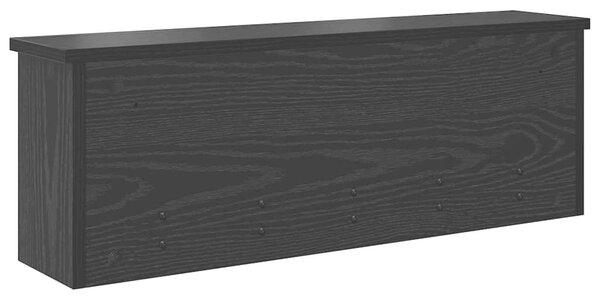 Věšák, nástěnný, 4 poličky, háčky, kompozitní dřevo, 26x75x16 cm, černý dub, Dekorino TK20260021