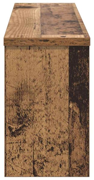 Věšák, nástěnný, 4 poličky, háčky, kompozitní dřevo, 26x75x16 cm, staré dřevo, Dekorino TK20260021
