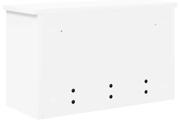 Věšák, nástěnný, s dvířky, háčky, kompozitní dřevo, 30x50x20 cm, bílá, Dekorino TK20260023