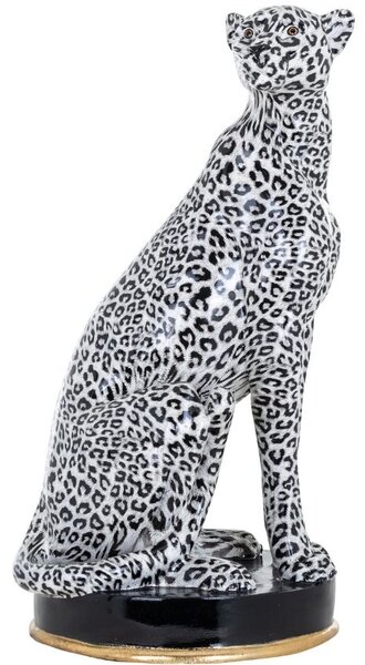 Černo bílá dekorativní soška Richmond Cheetah 53 cm