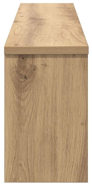 Věšák, nástěnný, 5 poliček, háčky, kompozitní dřevo, 26x100x16 cm, dub artisan, Dekorino TK20260022