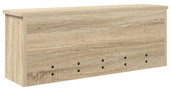 Věšák, nástěnný, s dvířky, háčky, kompozitní dřevo, 30x80x20 cm, beton šedá, Dekorino TK20260024