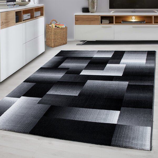 Ayyildiz, Kusový koberec Miami 6560 Black, 80x300, šedá, chodba / předsíň