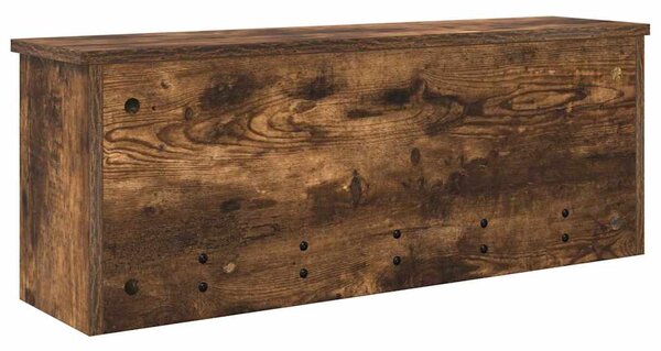 Věšák, nástěnný, s dvířky, háčky, kompozitní dřevo, 30x80x20 cm, kouřový dub, Dekorino TK20260024