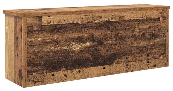 Věšák, nástěnný, s dvířky, háčky, kompozitní dřevo, 30x80x20 cm, staré dřevo, Dekorino TK20260024