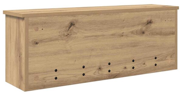 Věšák, nástěnný, s dvířky, háčky, kompozitní dřevo, 30x80x20 cm, dub artisan, Dekorino TK20260024