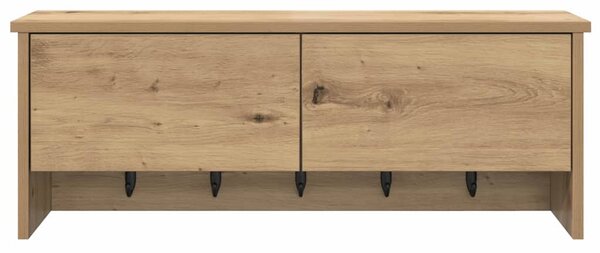 Věšák, nástěnný, s dvířky, háčky, kompozitní dřevo, 30x80x20 cm, dub artisan, Dekorino TK20260024
