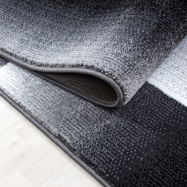 Ayyildiz, Kusový koberec Miami 6560 Black, 80x300, šedá, chodba / předsíň