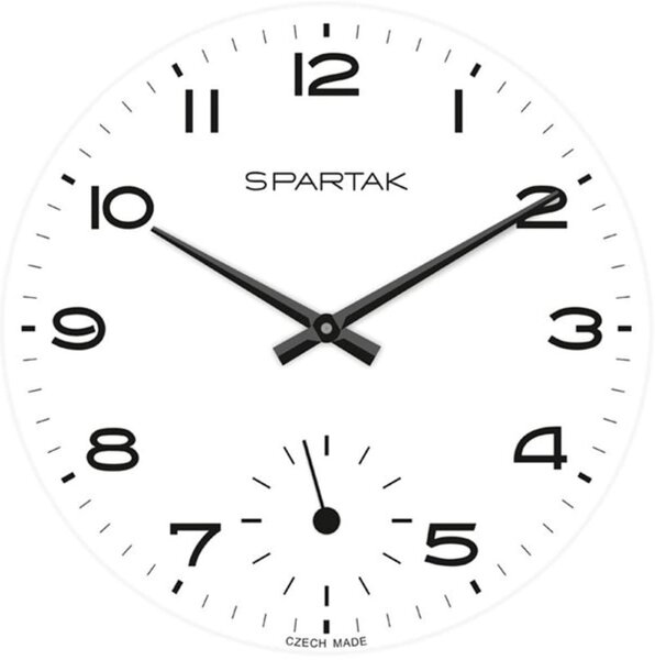 PRIM Skleněné nástěnné hodiny inspirované hodinkami Prim Spartak Prim Spartak – bílé E19.4733.01.006888