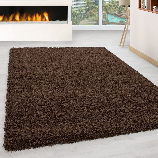 Ayyildiz, Kusový koberec Life Shaggy 1500 brown, 160x230, hnědá, ložnice