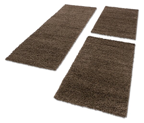 Ayyildiz, Kusový koberec Life Shaggy 1500 brown, 160x230, hnědá, ložnice