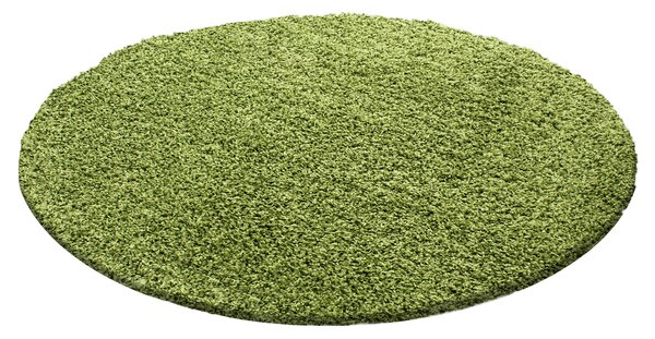 Ayyildiz, Kusový koberec Life Shaggy 1500 green kruh, 120x120 (průměr) kruh, zelená, ložnice