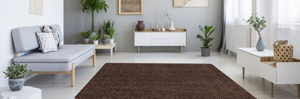 Ayyildiz, Kusový koberec Life Shaggy 1500 brown, 160x230, hnědá, ložnice