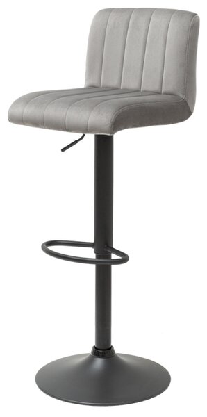 Designová barová židle Walnut šedý samet