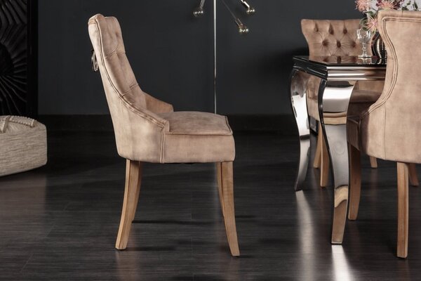 Designová židle Queen samet kávová