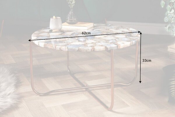 Designový konferenční stolek Tristen 62 cm achát modrý
