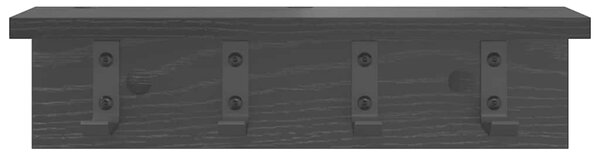 Věšák, nástěnný, s poličkou, kompozitní dřevo, 10,5x40x10,5 cm, černý dub, Dekorino TK20260043