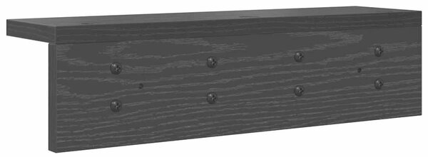 Věšák, nástěnný, s poličkou, kompozitní dřevo, 10,5x40x10,5 cm, černý dub, Dekorino TK20260043