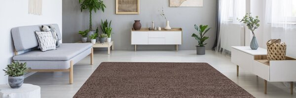 Ayyildiz, Kusový koberec Life Shaggy 1500 mocca, 80x150, hnědá, dětský pokoj