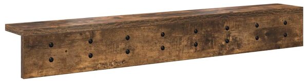 Věšák, nástěnný, s poličkou, kompozitní dřevo, 10,5x80x10,5 cm, kouřový dub, Dekorino TK20260045