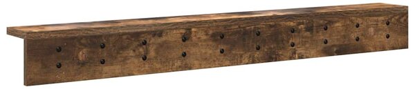 Věšák, nástěnný, s poličkou, kompozitní dřevo, 10,5x100x10,5 cm, kouřový dub, Dekorino TK20260046