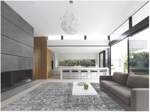Diamond Carpets India, Ručně vázaný kusový koberec Diamond DC-JK 1 silver/black, 120x170, šedá, chodba / předsíň