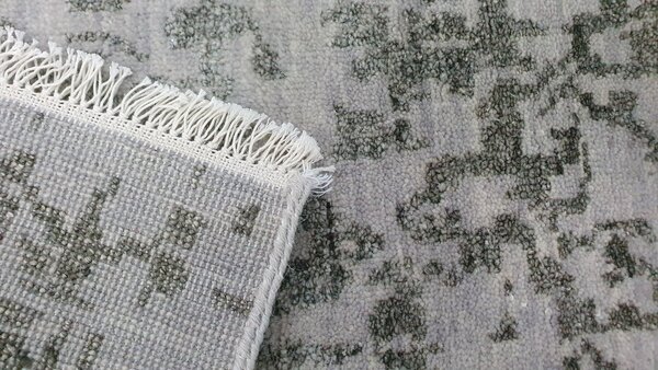 Diamond Carpets India, Ručně vázaný kusový koberec Diamond DC-JK 1 silver/black, 120x170, šedá, chodba / předsíň