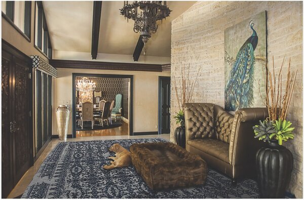 Diamond Carpets India, Ručně vázaný kusový koberec Diamond DC-JK 7 Silver/denim, 120x170, šedá, chodba / předsíň