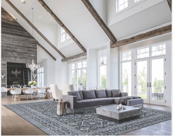 Diamond Carpets India, Ručně vázaný kusový koberec Diamond DC-HALI B Grey/silver, 120x170, šedá, chodba / předsíň