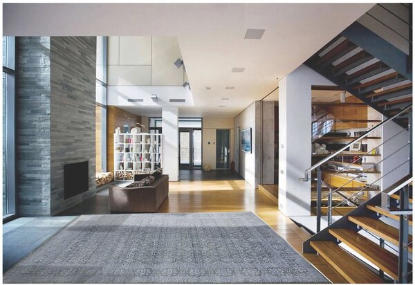 Diamond Carpets India, Ručně vázaný kusový koberec Diamond DC-HALI B Light grey/blue, 120x170, modrá, chodba / předsíň