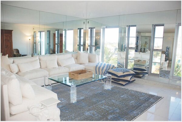 Diamond Carpets India, Ručně vázaný kusový koberec Diamond DC-EKT 10 Silver/blue, 120x170, modrá, chodba / předsíň