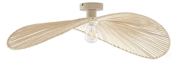 Stropní Lampa Lindby, Valdorin, stmívatelné, Béžová, Obývací pokoj, Papír / Karton, Moderní