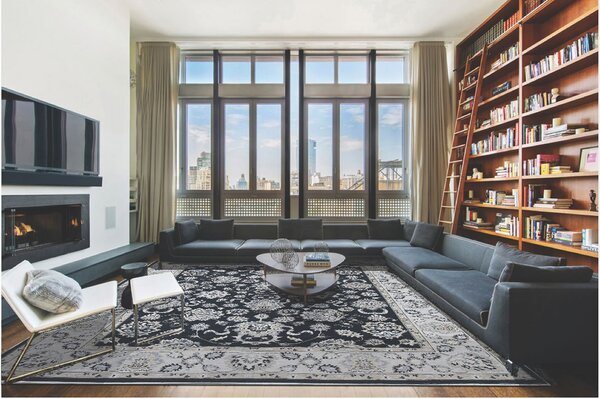 Diamond Carpets India, Ručně vázaný kusový koberec Diamond DC-98 JN Black/ivory, 120x170, černobílá, chodba / předsíň