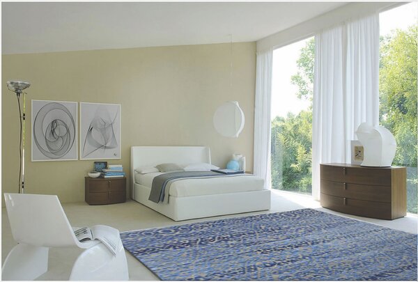 Diamond Carpets India, Ručně vázaný kusový koberec Diamond DC-EKT 6 Silver/light blue, 120x170, modrá, chodba / předsíň