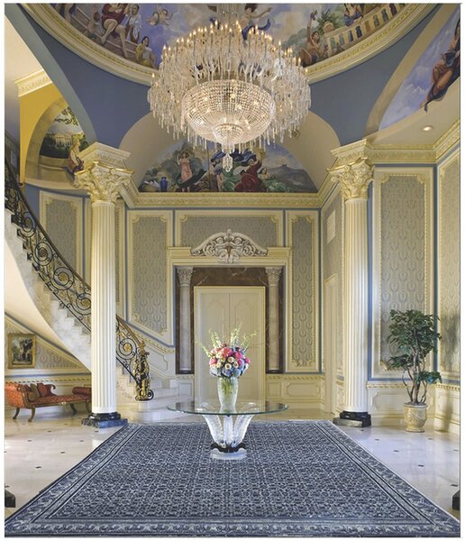 Diamond Carpets India, Ručně vázaný kusový koberec Diamond DC-OC Denim blue/silver, 120x170, modrá, chodba / předsíň