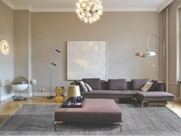 Diamond Carpets India, Ručně vázaný kusový koberec Diamond DC-JK 1 Silver/mouse, 120x170, šedá, chodba / předsíň