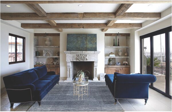 Diamond Carpets India, Ručně vázaný kusový koberec Diamond DC-MCN Denim blue/silver, 120x170, modrá, chodba / předsíň