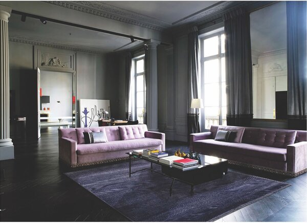 Diamond Carpets India, Ručně vázaný kusový koberec Diamond DC-MCN Lilac/silver (overdye), 120x170, fialová, chodba / předsíň