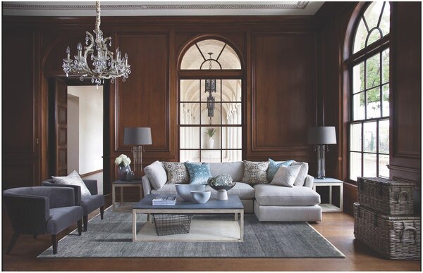 Diamond Carpets India, Ručně vázaný kusový koberec Diamond DC-MCN Light grey/blue, 120x170, modrá, chodba / předsíň