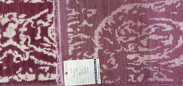 Diamond Carpets India, Ručně vázaný kusový koberec Diamond DC-JK 2 Purple/silver (overdye), 140x200, fialová, kancelář